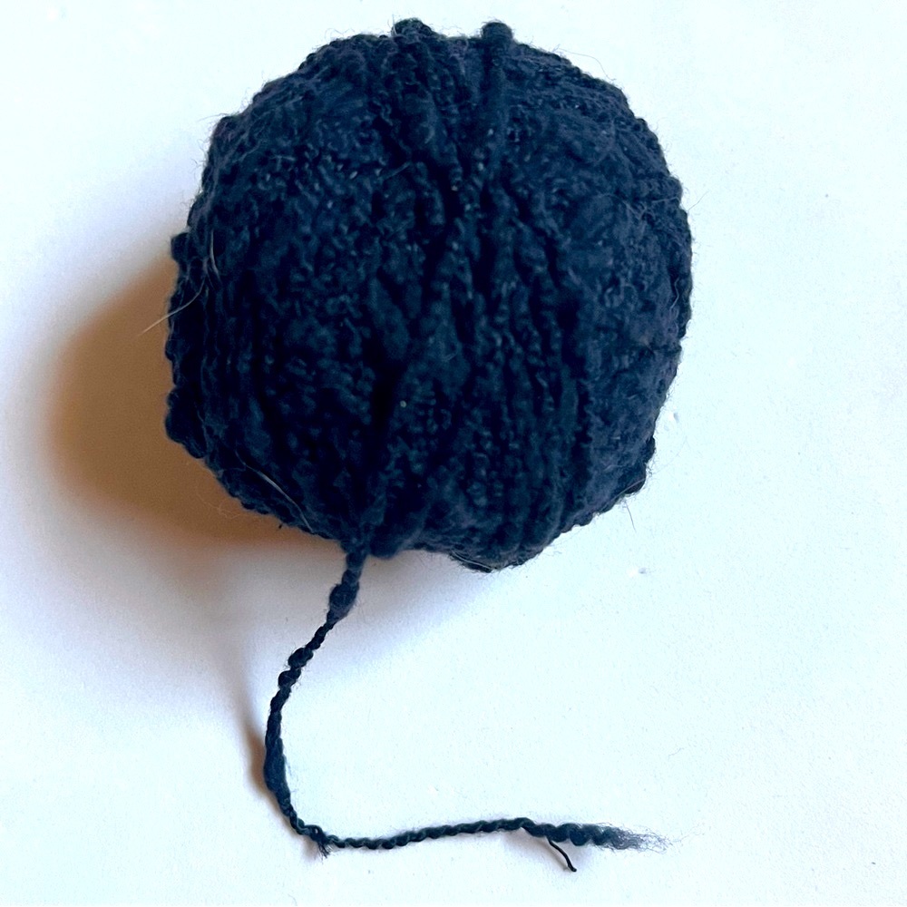 Black Textured Yarn for Fiber Arts